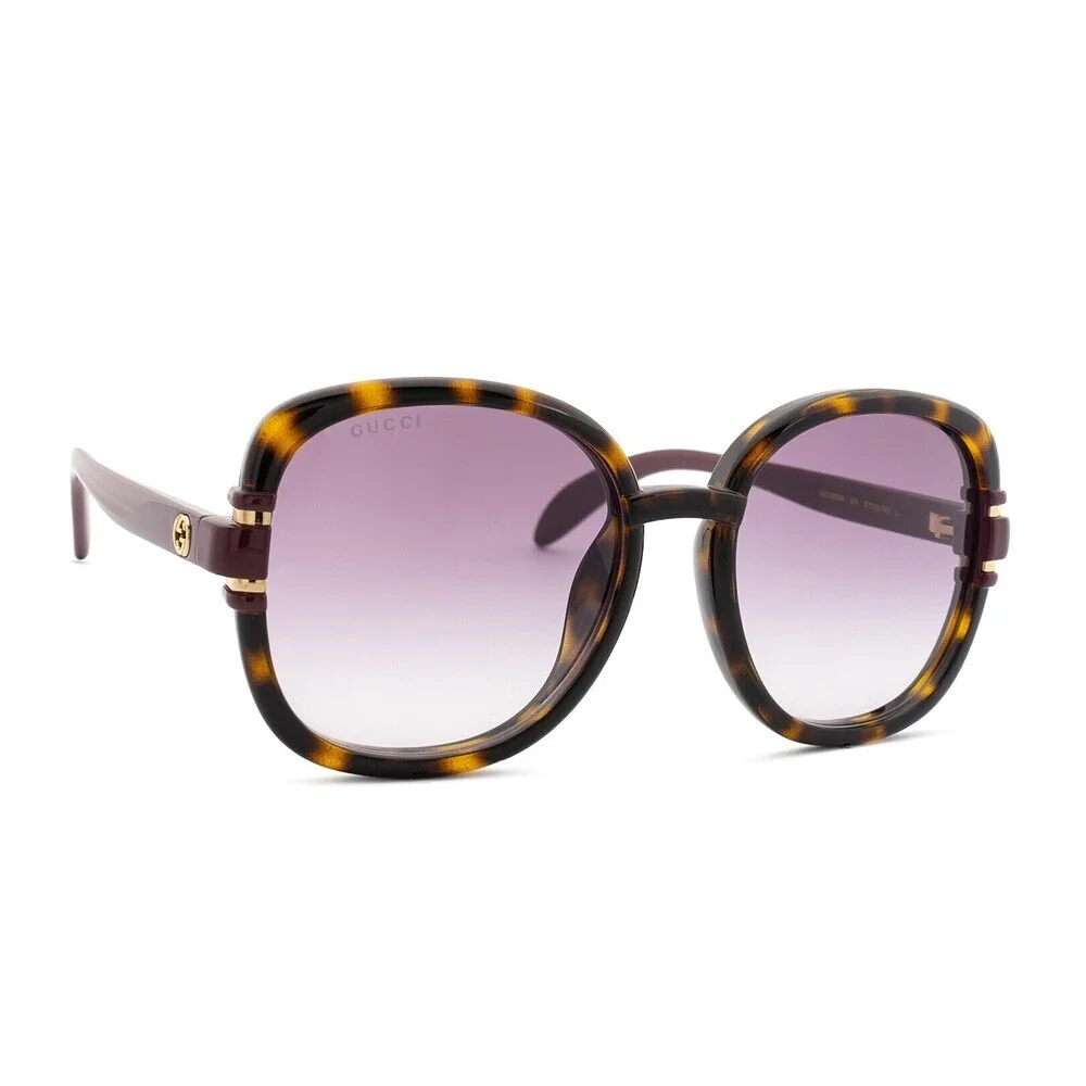 NWT Gucci GG1068SA-004-57 Havana Ivori Square 57mm Sunglasses